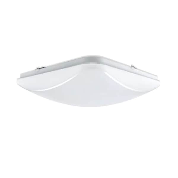 Designers Fountain 14 inch Low-Profile Square 1-Light White LED Puff Flush Mount EV1014SC5C-06 - main